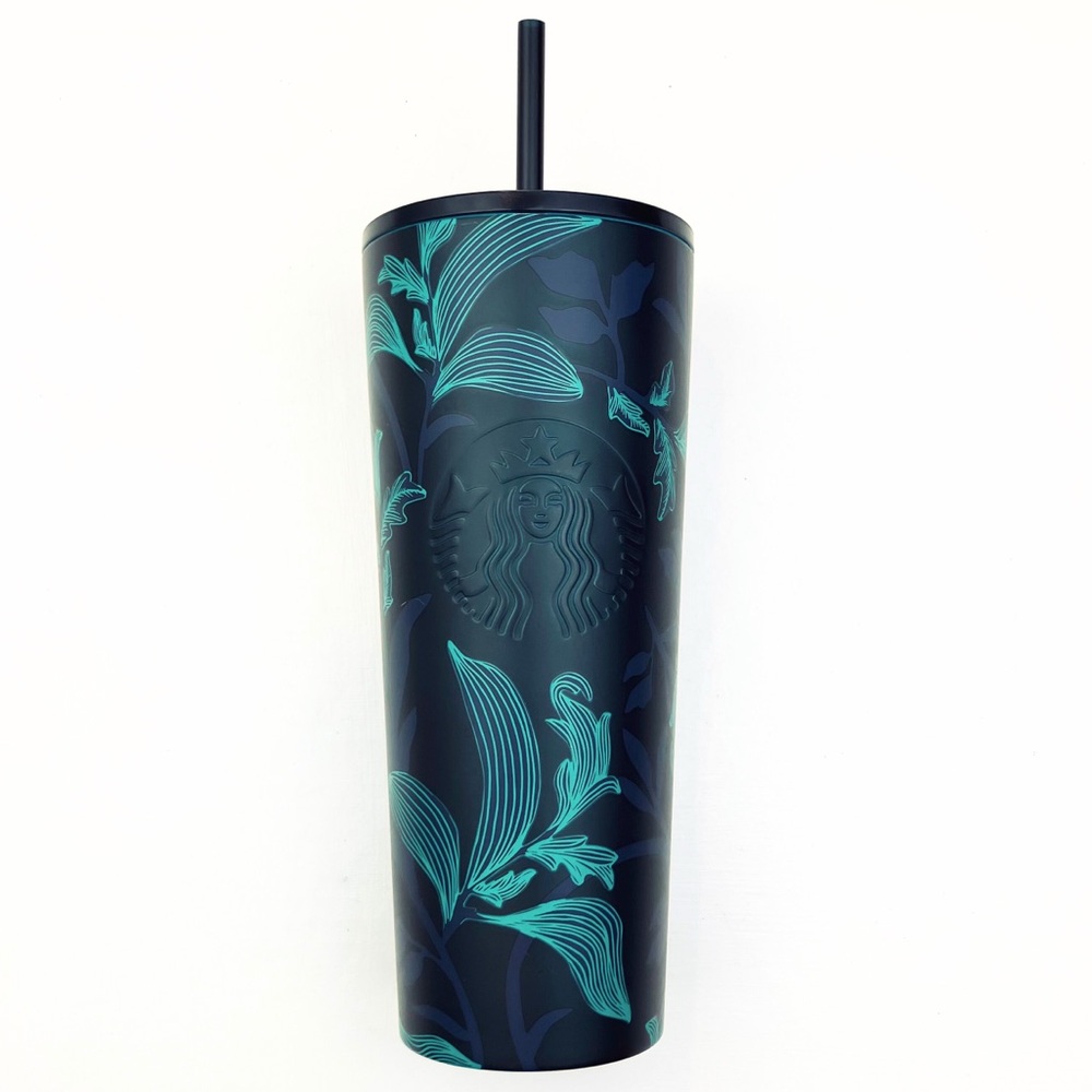 2021 Starbucks Limited Edition Emerald Floral Stainless Steel Tumbler